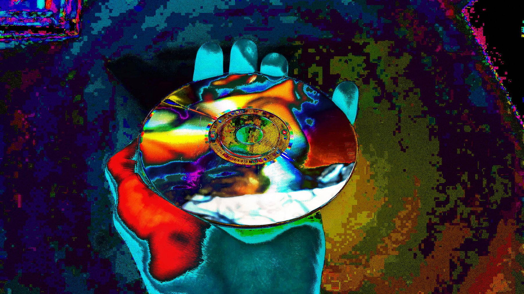 Kompozycja abstrakcyjna z płyty CD